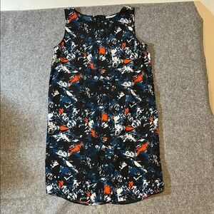 Halogen Size XS Women’s Blue Black Orange White Sleeveless Sheath Dress